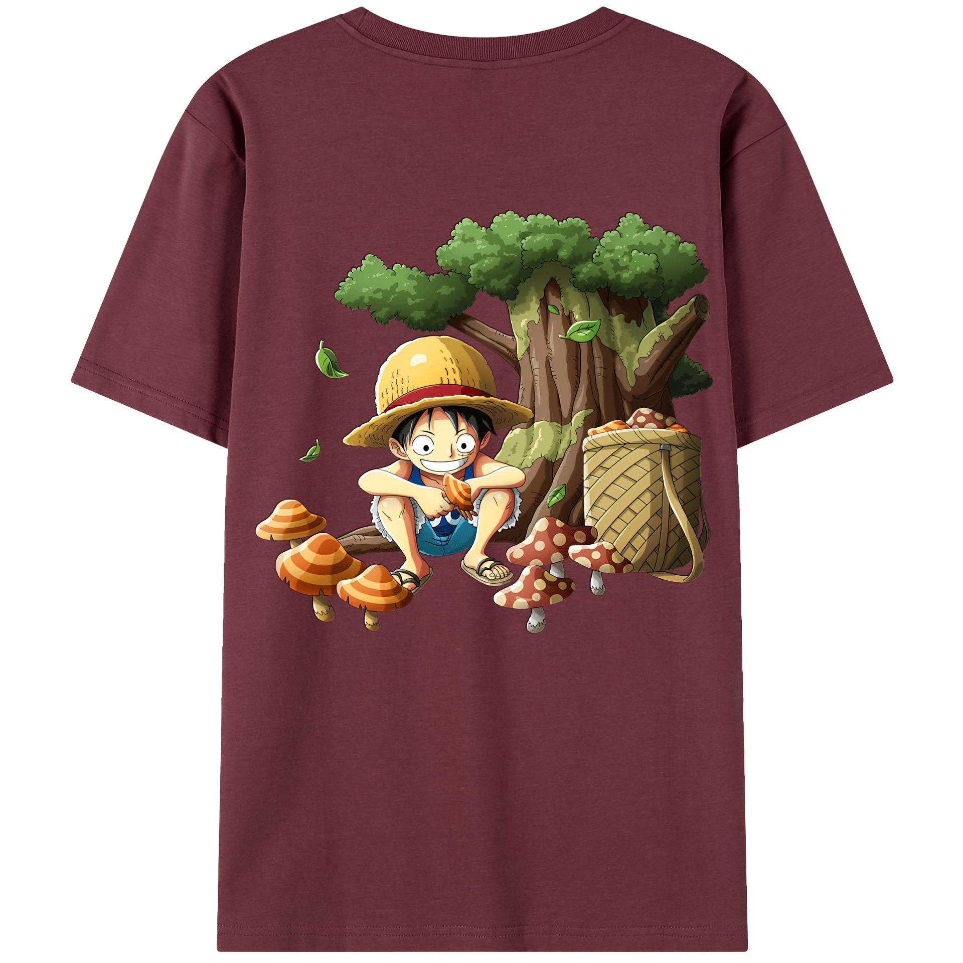 ワンピース モンキー・D・ルフィ ONE PIECE Monkey D. Luffy 綿100％半袖Tシャツ（背面プリント）